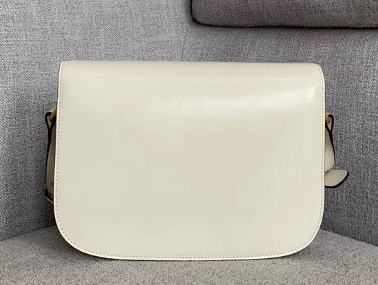 Gucci 1955 Horsebit Shoulder Bag in White Textured Leather 602204