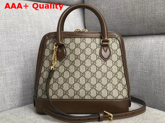 Gucci 1955 Horsebit Small Top Handle Bag Beige Ebony GG Supreme Canvas 621220 Replica