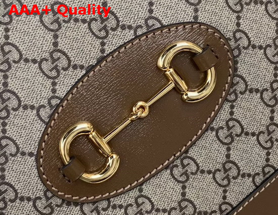 Gucci 1955 Horsebit Small Top Handle Bag GG Supreme Canvas and Brown Leather 621220 Replica