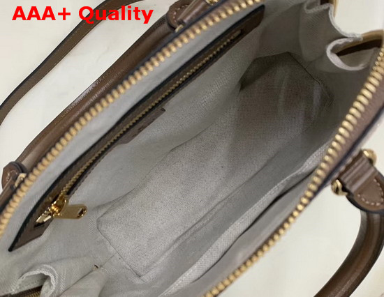 Gucci 1955 Horsebit Small Top Handle Bag GG Supreme Canvas and Brown Leather 621220 Replica