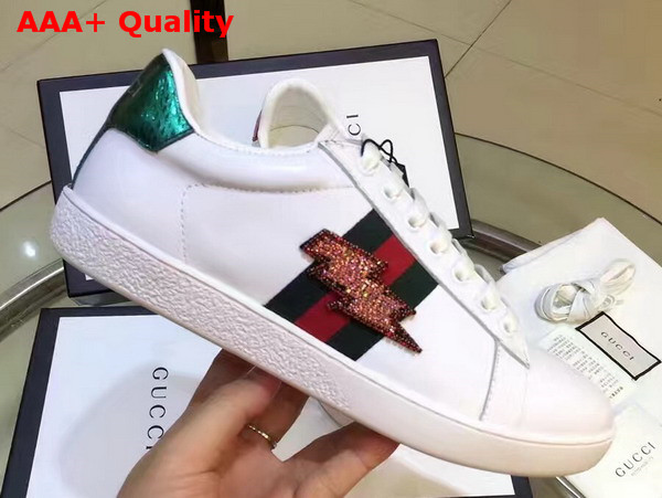 Gucci Ace Embroidered Low Top Sneaker Lightning Embroidered Replica