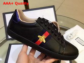 Gucci Ace Embroidered Low Top Sneaker in Black with Gold Bee Embroidered Replica