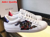 Gucci Ace Embroidered Low Top Sneaker in White with Snake Embroidered Replica