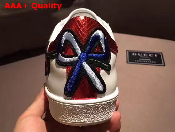 Gucci Ace Embroidered Low Top Sneaker with Floral Embroidery in White Leather For Men Replica