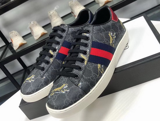 Gucci Ace GG Supreme Sneaker with Tigers Grey