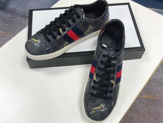 Gucci Ace GG Supreme Sneaker with Tigers Grey