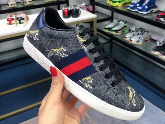 Gucci Ace GG Supreme Sneaker with Tigers Grey