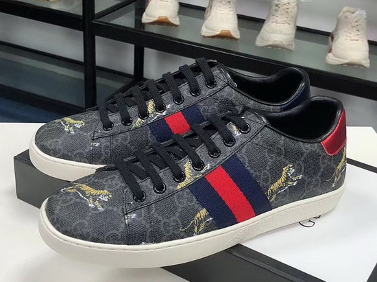 Gucci Ace GG Supreme Sneaker with Tigers Grey