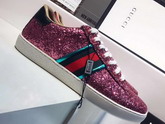 Gucci Ace Glitter Sneaker with Web Red Glitter