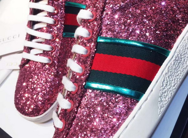 Gucci Ace Glitter Sneaker with Web Red Glitter