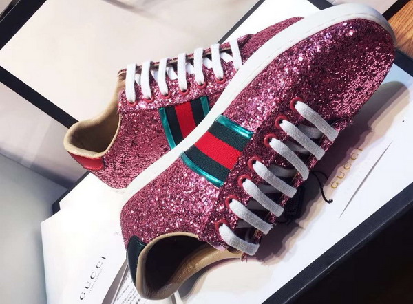 Gucci Ace Glitter Sneaker with Web Red Glitter