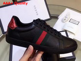 Gucci Ace Leather Low Top Sneaker Black Calf Leather Replica