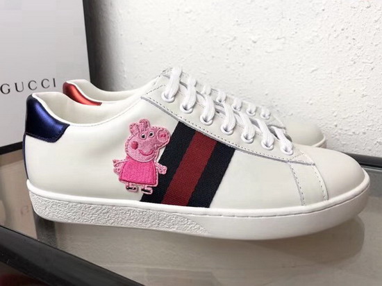 Gucci Ace Leather Sneaker with Embroidered Piglet