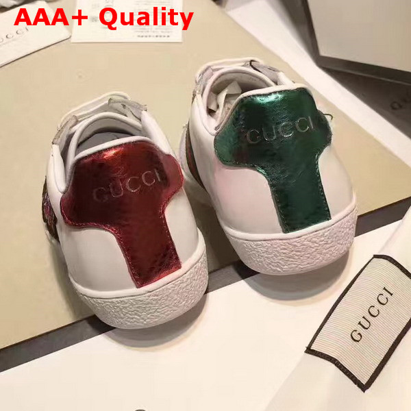 Gucci Ace Low Top Sneaker with An Embroidered Snake Applique Set Against The Web Replica