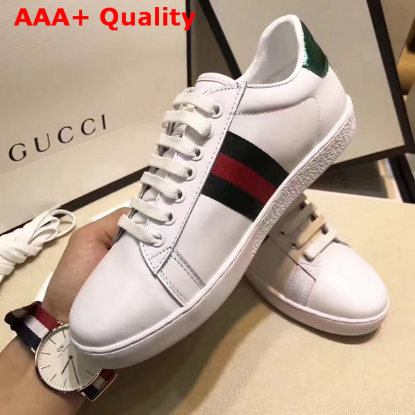 Gucci Ace Low Top Sneaker with Gold Thread Embroidered Bees White Replica