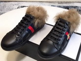 Gucci Ace Sneaker with Fur Black Leather