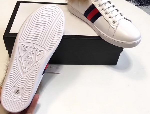 Gucci Ace Sneaker with Fur White Leather