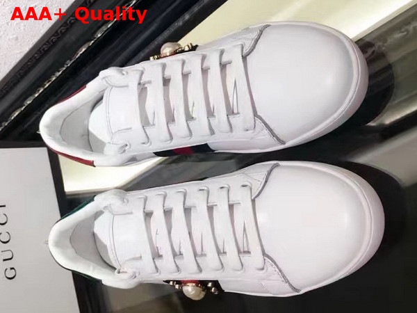 Gucci Ace Studded Leather Low Top Sneaker White Leather Replica