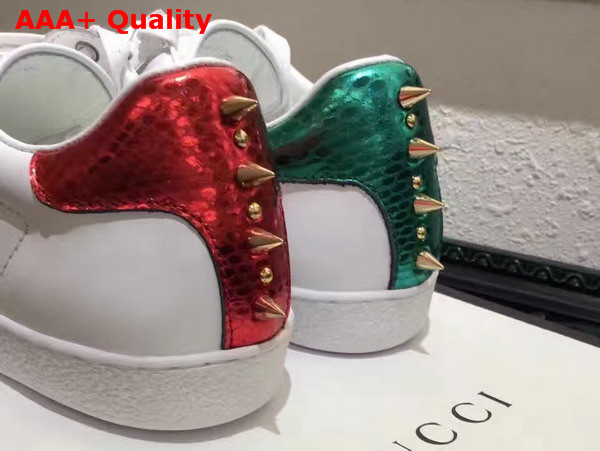 Gucci Ace Studded Leather Low Top Sneaker White Leather Replica