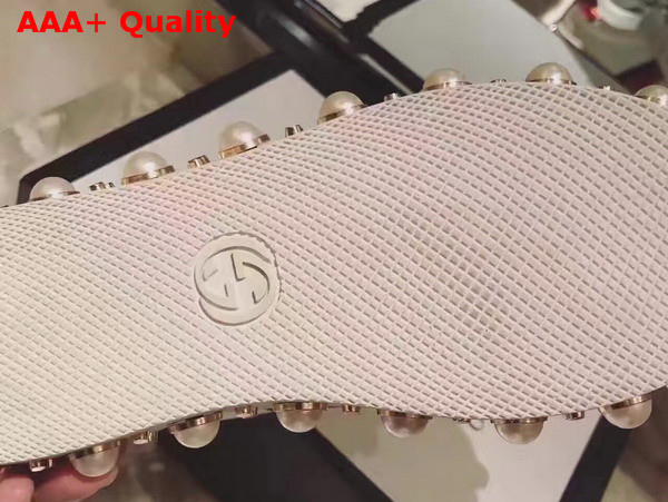 Gucci Ace Studded Low Top Sneaker in White Leather Replica