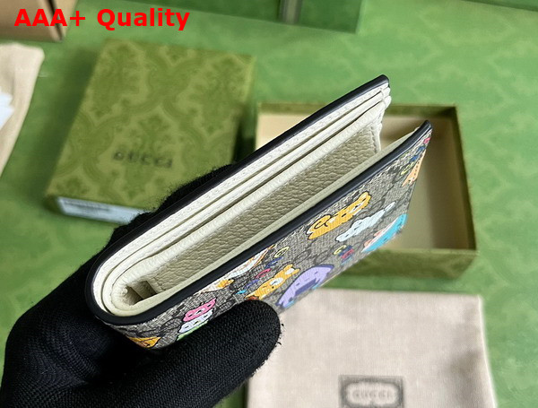 Gucci Animal Print Coin Wallet in Beige and Ebony GG Supreme Canvas Replica