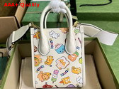 Gucci Animal Print Mini Tote Bag in White Leather 699406 Replica