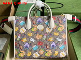 Gucci Animal Print Small Tote Bag in Beige and Ebony GG Supreme Canvas 680956 Replica