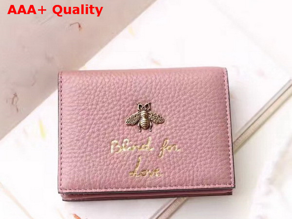 Gucci Animalier Card Case in Light Pink Leather Replica