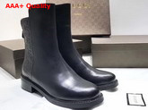 Gucci Ankle Boot Black Calf Leather and Gucci Signature Leather Replica