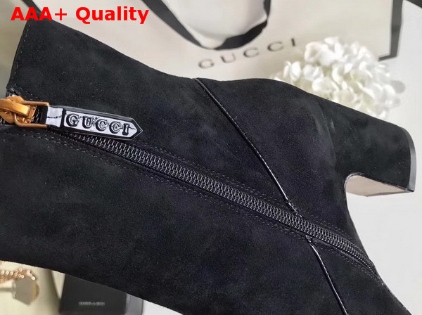 Gucci Ankle Boot with Bee in Black Velvet Replica