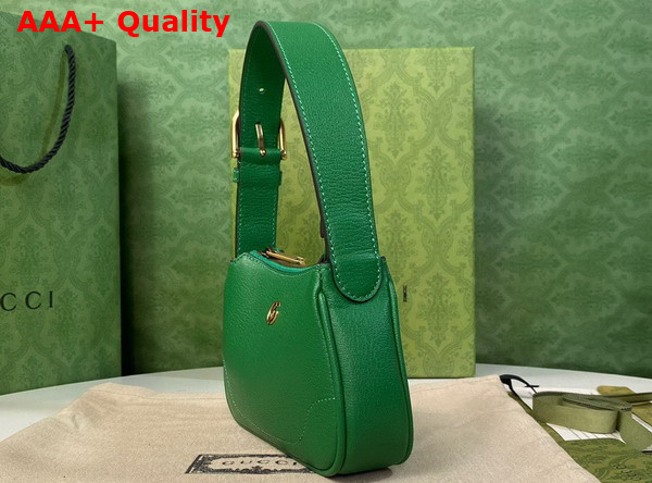 Gucci Aphrodite Shoulder Bag with Double G Green Leather 739076 Replica