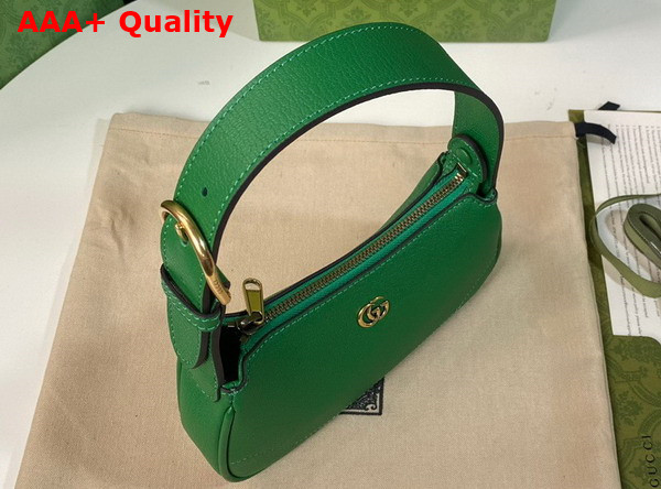 Gucci Aphrodite Shoulder Bag with Double G Green Leather 739076 Replica