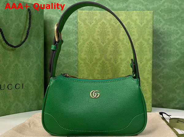 Gucci Aphrodite Shoulder Bag with Double G Green Leather 739076 Replica