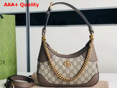 Gucci Aphrodite Small Shoulder Bag in Beige and Ebony GG Supreme Canvas 731817 Replica