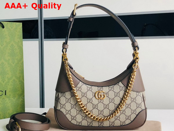 Gucci Aphrodite Small Shoulder Bag in Beige and Ebony GG Supreme Canvas 731817 Replica