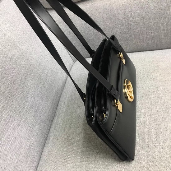 Gucci Arli Large Top Handle Bag Black Leather 550130