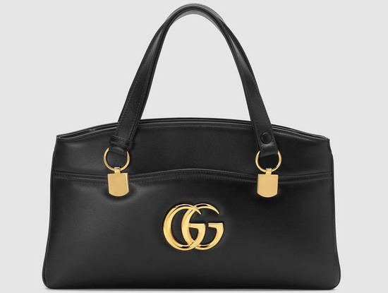 Gucci Arli Large Top Handle Bag Black Leather 550130