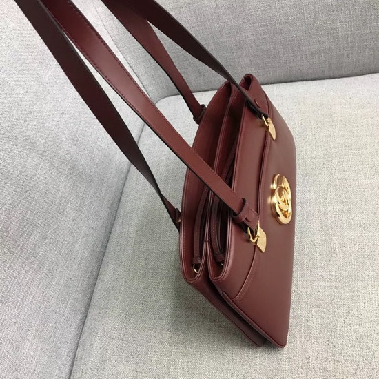 Gucci Arli Large Top Handle Bag Burgundy Leather 550130