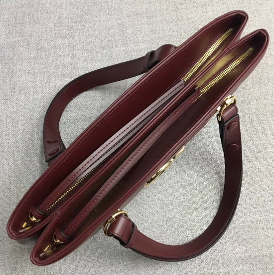 Gucci Arli Large Top Handle Bag Burgundy Leather 550130