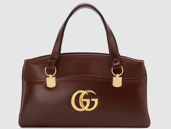 Gucci Arli Large Top Handle Bag Burgundy Leather 550130