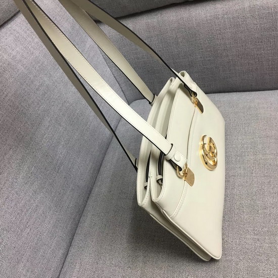 Gucci Arli Large Top Handle Bag White Leather 550130