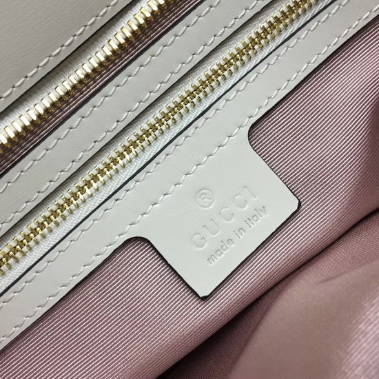 Gucci Arli Large Top Handle Bag White Leather 550130