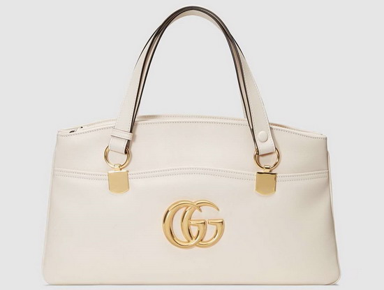 Gucci Arli Large Top Handle Bag White Leather 550130