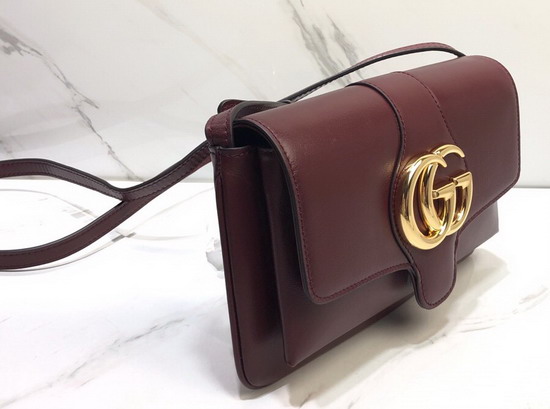 Gucci Arli Small Shoulder Bag in Burgundy Leather 550129