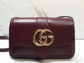 Gucci Arli Small Shoulder Bag in Burgundy Leather 550129