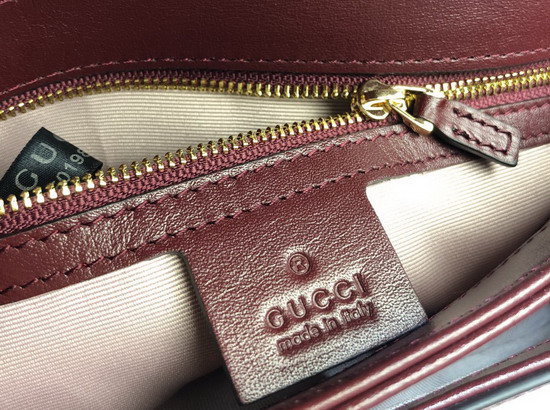 Gucci Arli Small Shoulder Bag in Burgundy Leather 550129