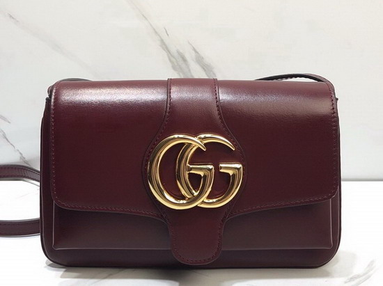 Gucci Arli Small Shoulder Bag in Burgundy Leather 550129