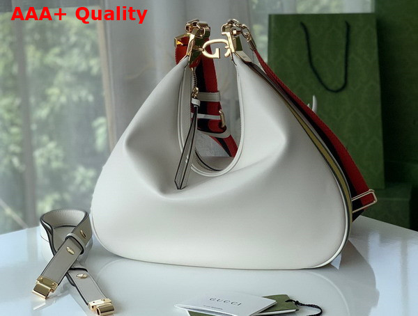 Gucci Attache Large Shoulder Bag in White Leather 702823 Replica