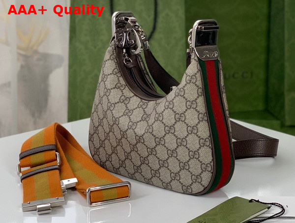 Gucci Attache Small Shoulder Bag Beige and Ebony GG Supreme Canvas 699409 Replica