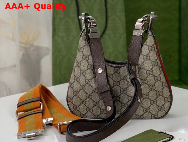 Gucci Attache Small Shoulder Bag Beige and Ebony GG Supreme Canvas 699409 Replica